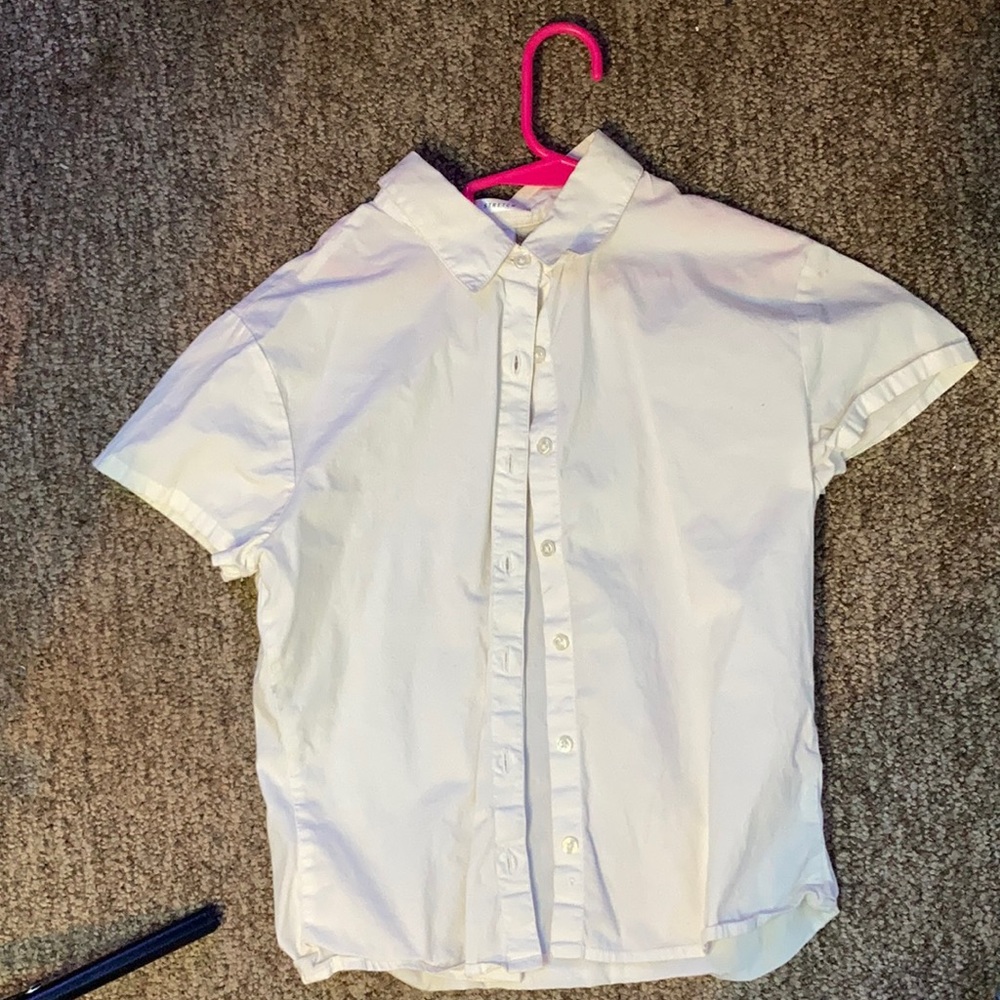 A button down white t-shirt